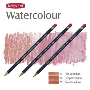 Комплект карандашей акварельных Derwent "Watercolour" Красные оттенки (№13, 14, 15)