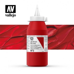 Акриловая краска Vallejo "Studio" #2 Cadmium Red (Hue) (Кадмий красный имит), 1л