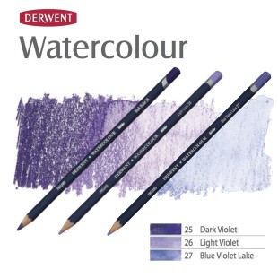 Комплект карандашей акварельных Derwent "Watercolour" Фиолетовые оттенки (№25, 26, 27)