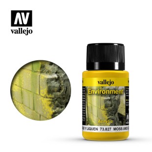 Краска для сборных моделей Vallejo, серия "Weathering Effects", цвет 73.827 (Moss and Lichen)