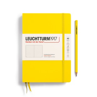 Блокнот в точку Leuchtturm1917 "Medium" A5, 125л, 80гр/м², твердая обложка, Лимонный (344800)