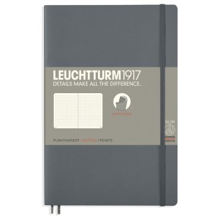 Блокнот в точку Leuchtturm1917 "Paperback" B6+,61л, 80гр/м², мягкая обложка,Антрацит (358327)