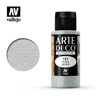 Акриловая декоративная краска Vallejo "ArteDeco" #121 Серебро