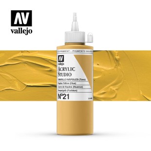 Акриловая краска Vallejo "Studio" #21 Naples Yellow (Неаполитанская желтая), 200мл
