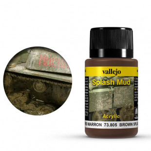 Краска для сборных моделей Vallejo, серия "Weathering Effects", цвет 73.805 Brown Splash Mud (Брызги грязи коричневые)