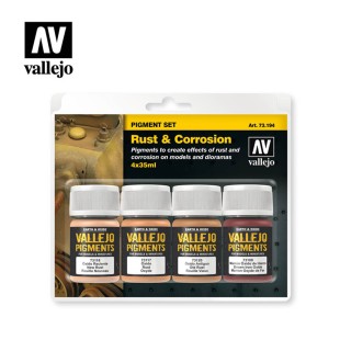 Набор сухих пигментов Vallejo "Pigments Rust & Corrosion" 4 цвета, Ржавчина и коррозия