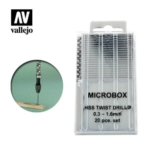 Набор сверл Vallejo "Microbox" 20 шт (0,3-1,6mm)