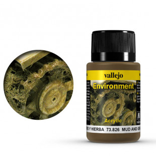 Краска для сборных моделей Vallejo, серия "Weathering Effects", цвет 73.826 Mud and Grass (Грязь и трава)