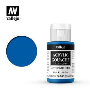 Гуашь-темпера Vallejo "Acrylic Gouache" 04.063 Церулеум синий, 35 мл