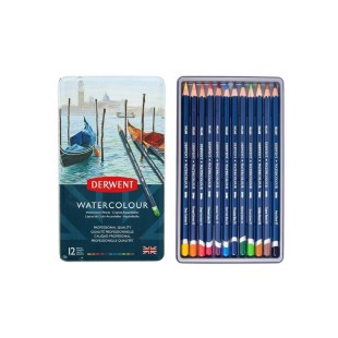 Набор акварельных карандашей Derwent "Watercolour" 12 цветов в металлическом пенале