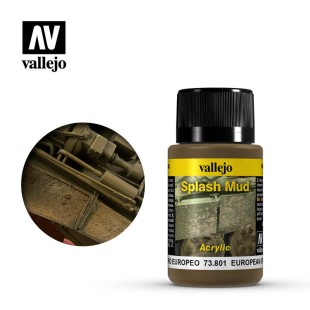 Краска для сборных моделей Vallejo, серия "Weathering Effects", цвет 73.801 (European Splash Mud)