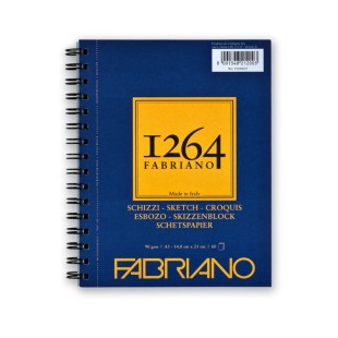 Альбом для графики на спирали Fabriano "1264 Sketch" 14,8х21см, 60л, 90гр/м², мелкозернистая (19100634)