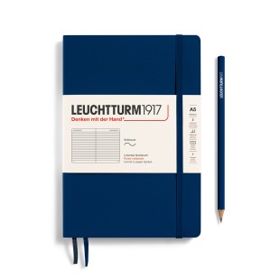 Блокнот в линейку Leuchtturm1917 "Medium" A5, 61л, 80гр/м², мягкая обложка,Синий Неви (362840)