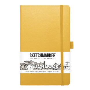 Блокнот для зарисовок Sketchmarker 13x21см, 80л, 140гр/м², твердая обложка, Оранжевый