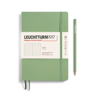 Блокнот в точку Leuchtturm1917 "Medium" A5, 61л, 80гр/м², мягкая обложка,Зеленый Шалфей (361592)