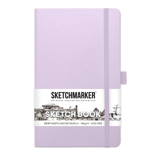 Блокнот для зарисовок Sketchmarker 13x21см, 80л, 140гр/м², твердая обложка, Фиолетовый пастельный
