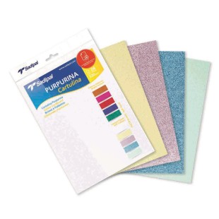 Набор цветной бумаги с блестками Sadipal "Sirio" 21x29,7см, 5 цветов, Пастельные цвета