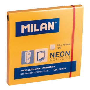 Бумага для заметок самоклеящаяся "MILAN" оранжевая, 76х76мм, 100л