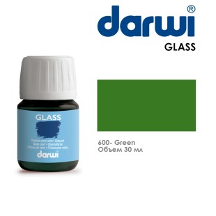 Краска акриловая по стеклу Darwi "Glass" 600 green (Зеленая), 30 мл