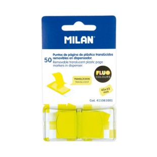 Закладки клейкие пластиковые "Milan" желтые, 50л (45 х 25 мм)