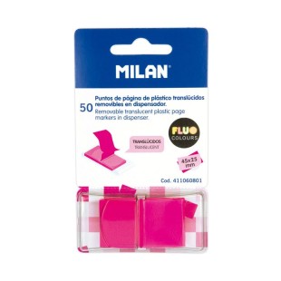 Закладки клейкие пластиковые "Milan" розовые, 50л (45 х 25 мм)