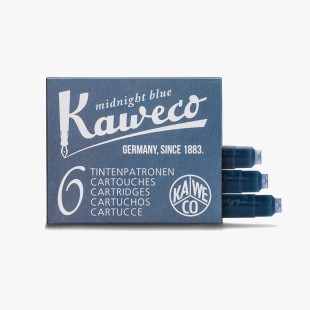 Картридж для перьевой ручки "KAWECO" темно-синий, 6 штук