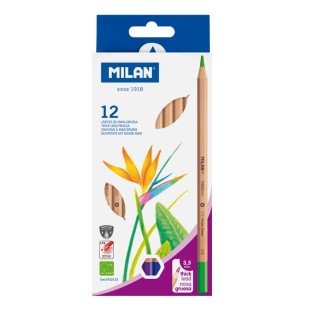 Набор цветных карандашей "Milan" 12 цветов, шестигранные, грифель 3.5мм 
