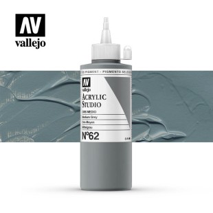 Акриловая краска Vallejo "Studio" #62 Medium Grey (Серый средний), 200мл