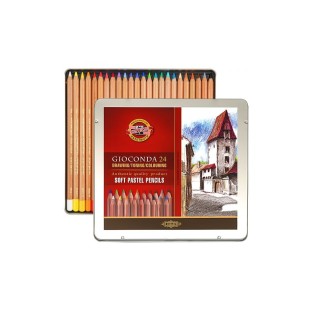 Набор пастельных карандашей "GIOCONDA SOFT" 24 цвета в металлическом пенале