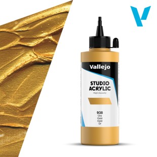 Акрил Vallejo "Studio" 938 Gold (Золото), 200мл