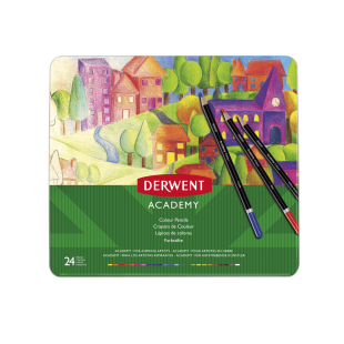 Набор цветных карандашей Derwent "Academy" 24 штук в металлическом пенале