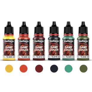 Набор красок для моделизма Vallejo "Game Color" 6 штук (№005, 009, 012, 019, 025, 030) по 18мл