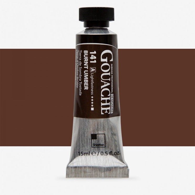 Гуашь Shinhan "Designers GOUACHE" №141(A) Burnt umber (Умбра жженая), туба 15мл