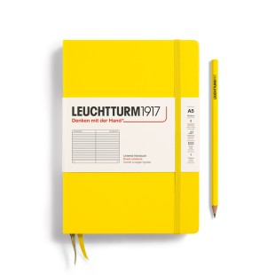 Блокнот в линейку Leuchtturm1917 "Medium" A5, 125л, 80гр/м², твердая обложка, Лимонный