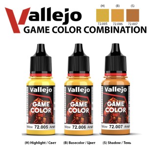 Набор красок для моделизма Vallejo "Game Color" 3 штуки (№005, 006, 007) по 18мл