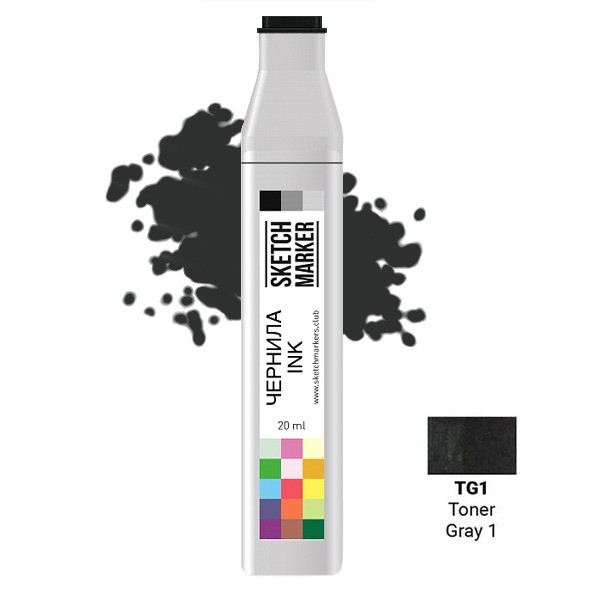 Чернила спиртовые Sketchmarker TG1 Тонированный серый 1, 20 мл