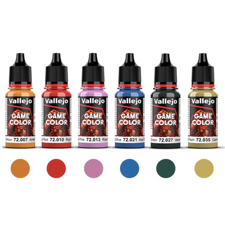 Набор красок для моделизма Vallejo "Game Color" 6 штук (№007, 010, 013, 021, 027, 035) по 18мл