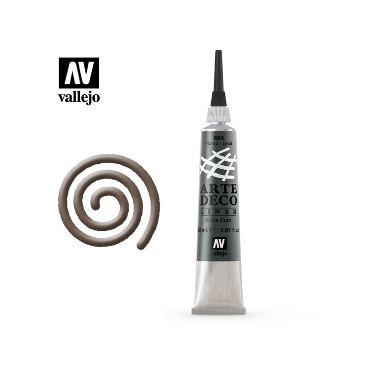 Рельеф по всем поверхностям Vallejo "ArteDeco" 83.694 свинцовый /20ml