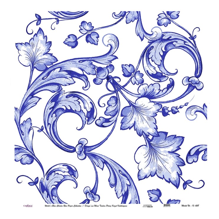 Рисовая карта "Blue shades" 60х60см, K-028 ветвь винограда