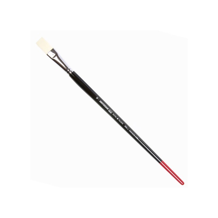 Кисть для рисования синтетика жесткая плоская Royal Talens "Amsterdam 352L" №16 на удлиненной ручке