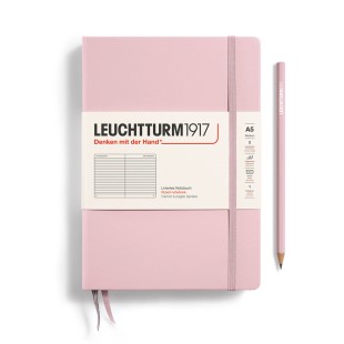 Блокнот в линейку Leuchtturm1917 "Medium" A5, 125л, 80гр/м², твердая обложка, Розовый