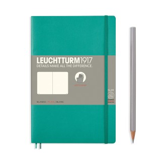 Блокнот без линовки Leuchtturm1917 "Paperback" , B6+, 61л, 80гр/м², мягкая обложка, Изумрудный