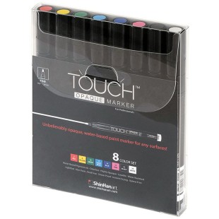 Набор акриловых маркеров TOUCH «Opaque» 8 цветов (Fine 0,8-1,3мм)