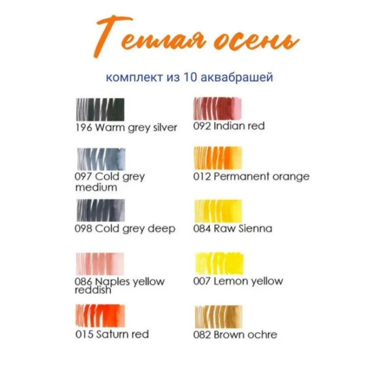 Набор из 10 Аква маркеров Lyra Aqua Brush Duo, B (теплая осень)