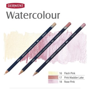 Комплект карандашей акварельных Derwent "Watercolour" Розовые оттенки (№16, 17, 18)