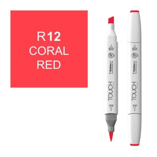 Маркер Touch Twin "Brush" цвет R12 (coral red)