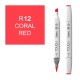 Маркер Touch Twin "Brush" цвет R12 (coral red)