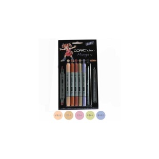 Набор Copic Ciao "Manga 4" 5 цветов и лайнер