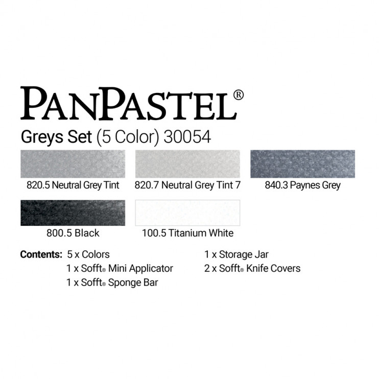 Набор сухой пастели PanPastel "Greys" 5 цветов PP30054