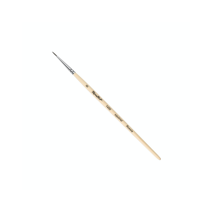 Кисть для акварели белка круглая "1450" №0 на короткой ручке